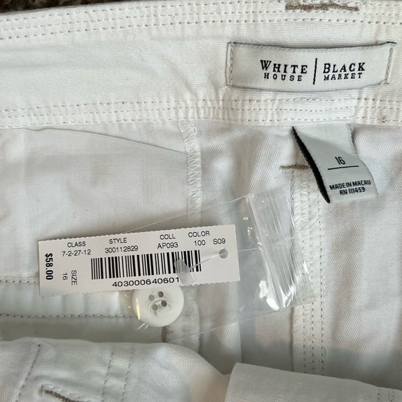 WHITEHOUSE BLACK MARKET MINI SKIRT WHITE CREAM POCKETS STRETCH PLUS SIZE 16 - Picture 4 of 7